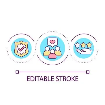 Build loyal fan base loop concept icon Stock Illustration