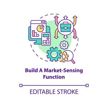 Build market sensing function concept icon Stock Illustration