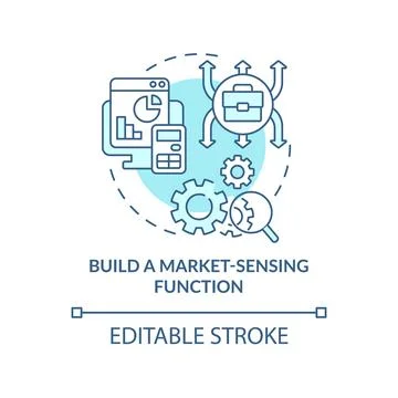 Build market sensing function turquoise concept icon Stock Illustration