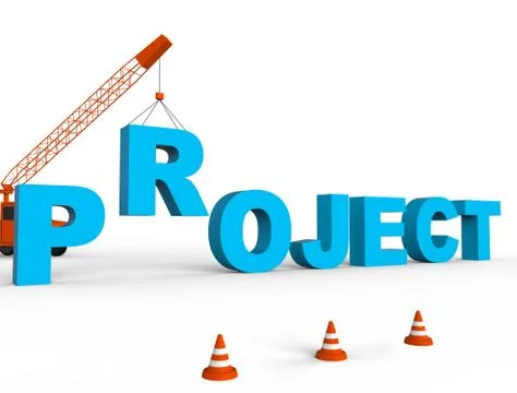 Build Project Indicates Building Scheme And Tasks 3d Rendering Ilustración de archivo