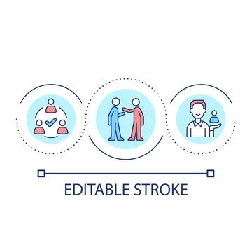 Build relationship in community loop concept icon 스톡 일러스트