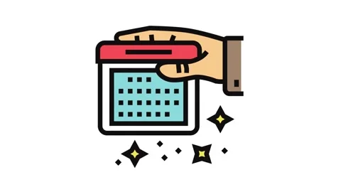 Build a schedule color icon animation Video stock 326100231