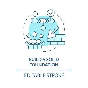 Build solid foundation soft blue concept icon イラスト素材