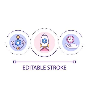 Build startup boosting strategy loop concept icon 库存插图