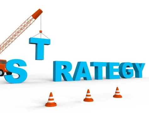 Build Strategy Represents Building Solutions 3d Rendering Stockillustratie