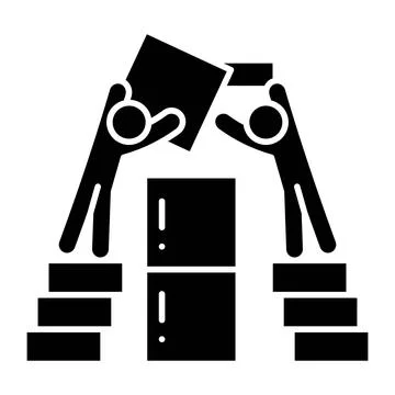 Build Together Glyph Icon 库存插图