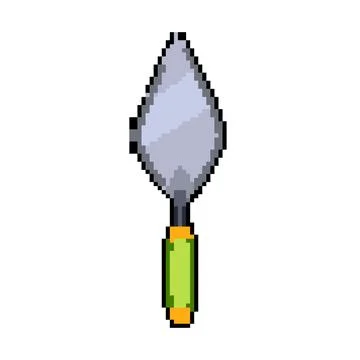 Build trowel pixel art vector illustration Stock Illustration