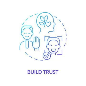 Build trust blue gradient concept icon Stock Illustration