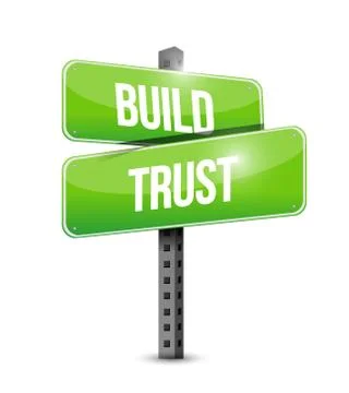 Build trust intersection road sign illustration Ilustração Stock