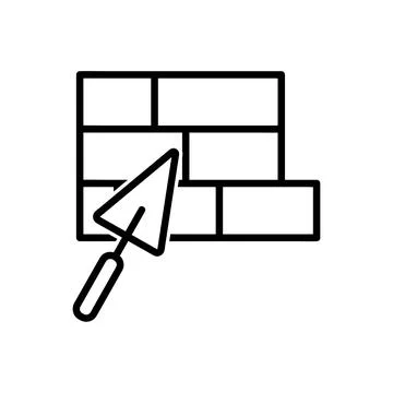 Build a wall flat icon. Pictogram for web. Line stroke. Isolated on white bac Stock Illustration