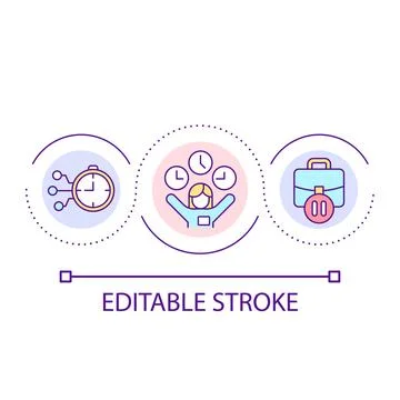Build working schedule loop concept icon 库存插图