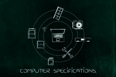 Build your ideal computer, laptop &amp; components 库存插图