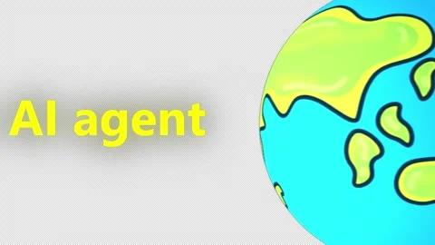 Build Your Own AI Agent Text On Blue Digital Grid Background Video stock 332969427