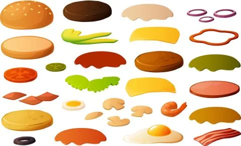 Build your own burger Stock Illustration
