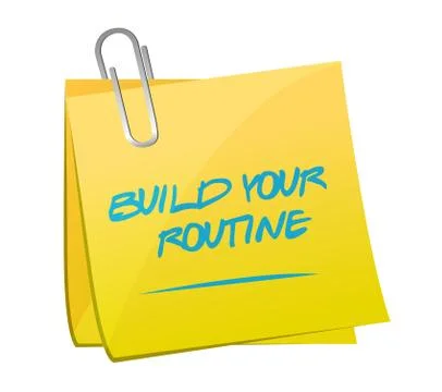 Build your routine memo post illustration design Stock Illustration