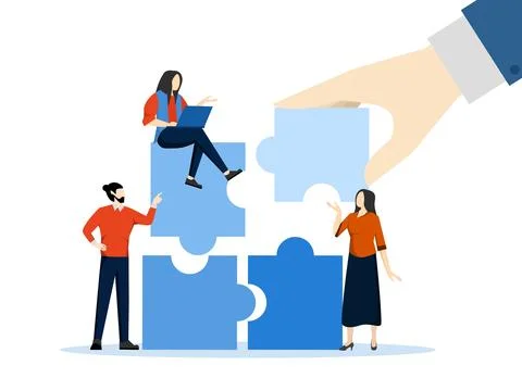Build your team, help or assist, work together or collaborate for success. Stock Illustration