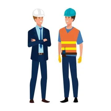 Builder and architect man vector design Stock Illustration