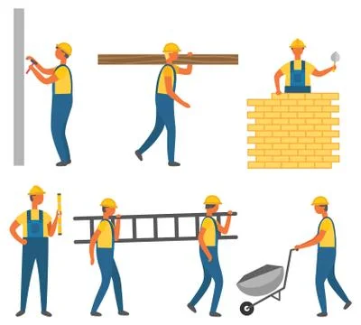 Builder and Construction Zone, Building Vector Ilustración de archivo