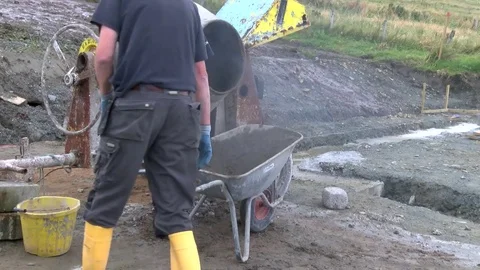 Builder building blocks for a house Stock Footage 78060461