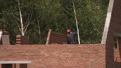 The builder builds the building Stock Footage 81548489