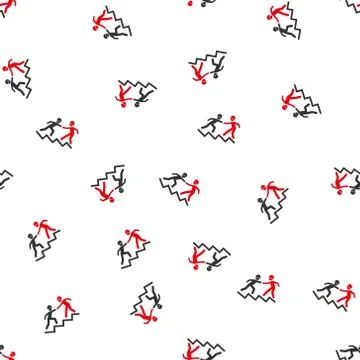 Builder Business Help Flat Vector Seamless Pattern Stock Illustration