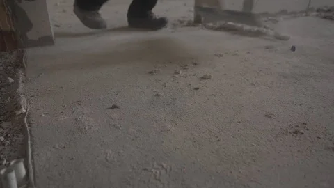 Builder collects construction waste Stock Footage 101663447