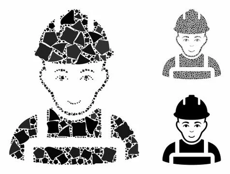 Builder Composition Icon of Tremulant Elements 스톡 일러스트