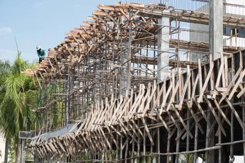 Builder in construction site Stock Photos