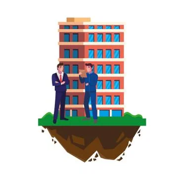Builder constructor with engineer and building Stock Illustration