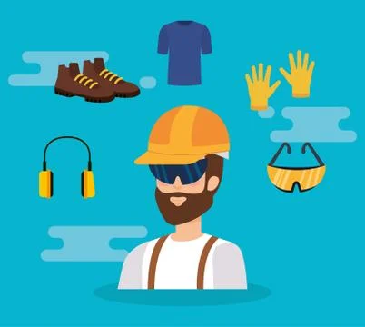 Builder constructor with equipment Stockillustratie