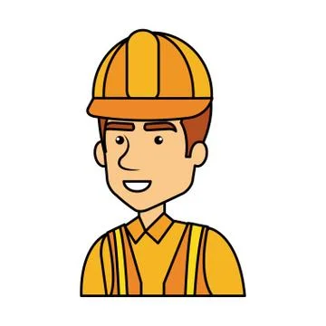 Builder constructor with helmet character Ilustración de archivo