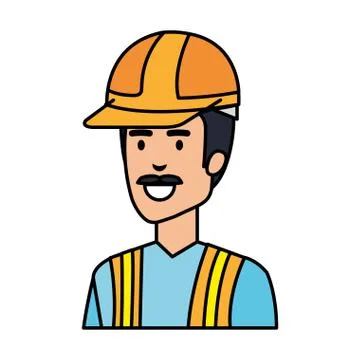 Builder constructor with helmet Illustrazione stock