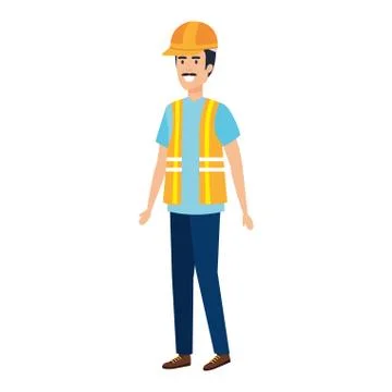 Builder constructor with helmet Illustrazione stock