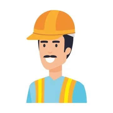 Builder constructor with helmet Illustrazione stock