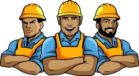 BUILDER CONTRACTOR MASCOT LOGO TEMPLATE Stock Illustration