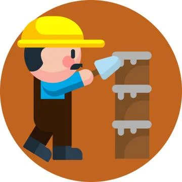 Builder Design Character Icon Isolated Vector Illustration vector illustratio Stock Illustration