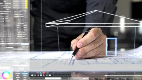 Builder designer In Office 스톡 동영상 200707321