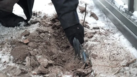 Builder Drills a hole in the wall with a Hammer Drill Stock Footage 263294849