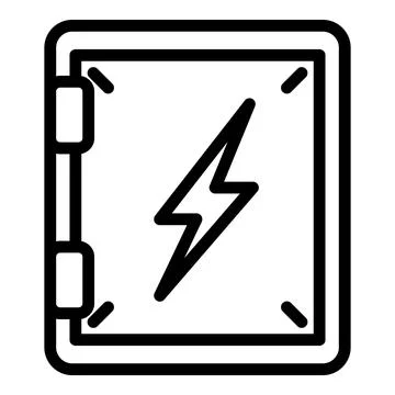Builder electric box icon, outline style Illustrazione stock
