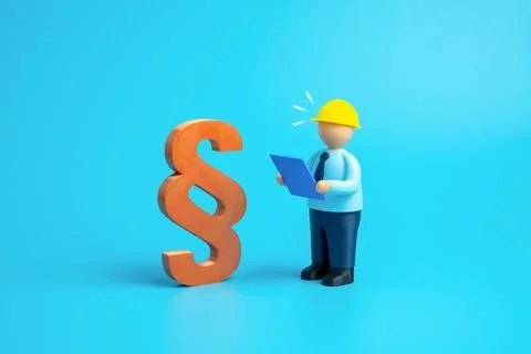 The builder faces regulations and restrictions in his work. Construction dela Stock Illustration