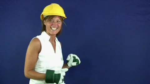 Builder girl Stock Footage 74585