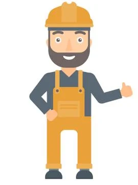 Builder giving thumb up vector illustration Stock Illustration