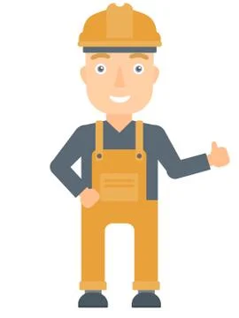 Builder giving thumb up vector illustration Stock Illustration