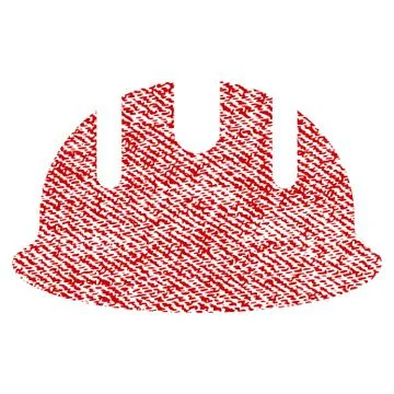 Builder Hardhat Fabric Textured Icon Stock Illustration