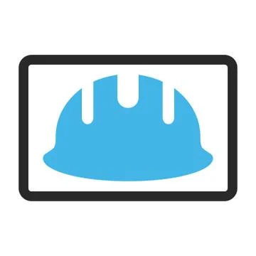 Builder Hardhat Framed Glyph Icon Stock Illustration