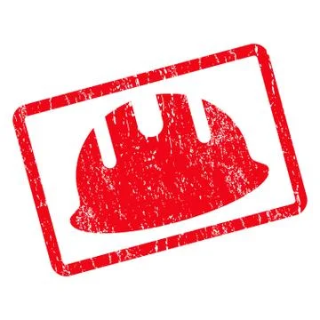 Builder Hardhat Icon Rubber Stamp Stock Illustration
