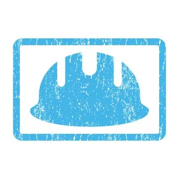 Builder Hardhat Icon Rubber Stamp Stock Illustration