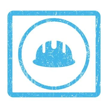 Builder Hardhat Icon Rubber Stamp Stock Illustration