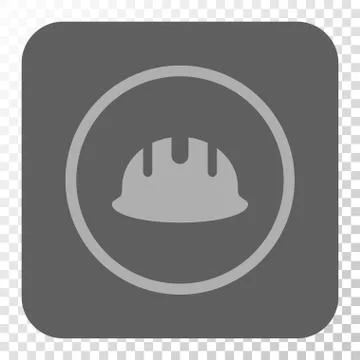 Builder Hardhat Rounded Square Button 스톡 일러스트