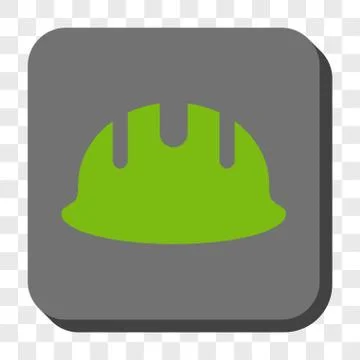 Builder Hardhat Rounded Square Button Stock Illustration